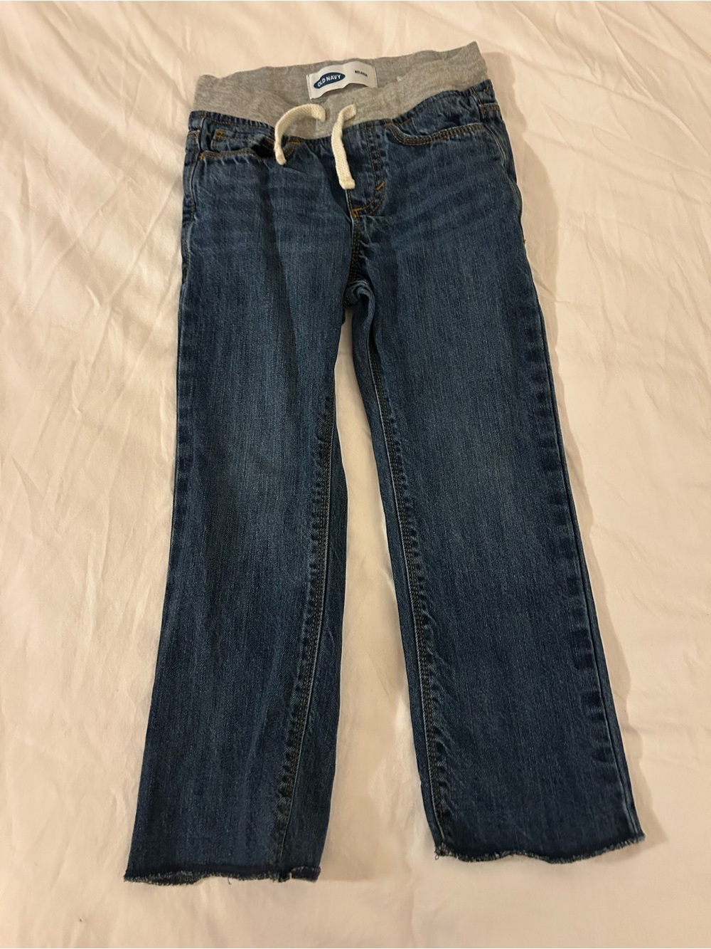 Old Navy Dark Blue Jeans with Gray Knit Waistband